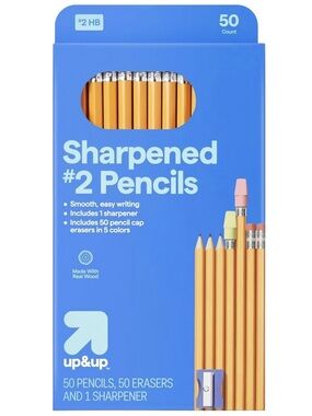 3/$12 Up & Up Sharpened #2 Pencils 50 Count